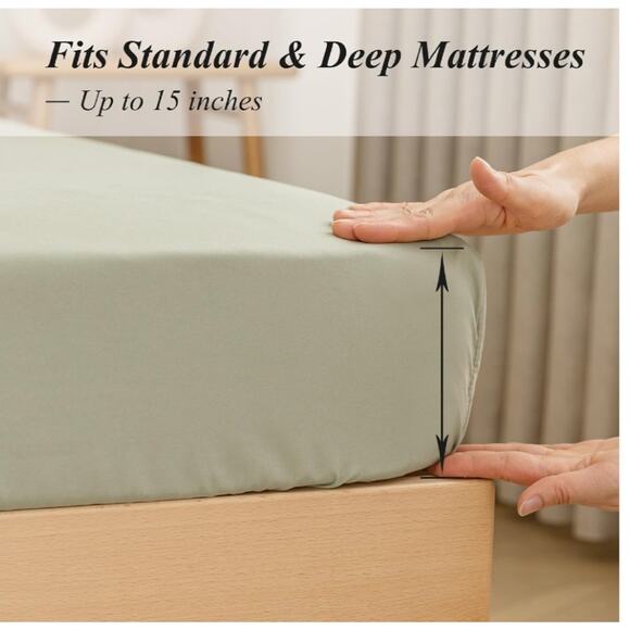 Full Fitted Sheet Only - Premium 1800 Super Soft & Cozy Microfiber, Wrinkle, Fad - Picture 4 of 4